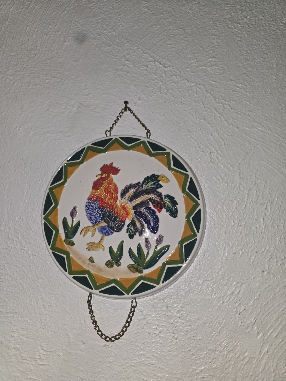 Vintage Raised Rooster Plate